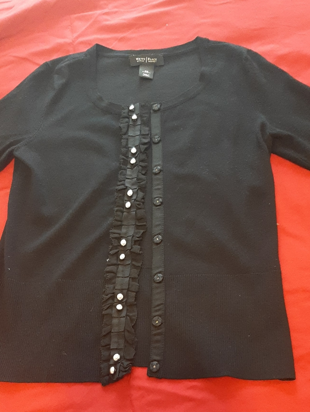 White House Black Market Women's Black Snap Front Cardigan XS